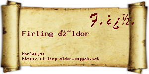 Firling Áldor névjegykártya